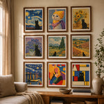 Nine framed art sisal cat scratcher designs