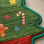 Close-up of printed sisal Christmas cat scratcher material