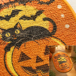 Close-up of Halloween printed sisal texture
