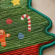 Close-up of printed sisal Christmas cat scratcher material