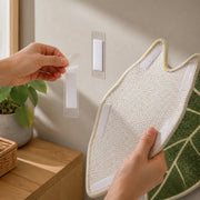 Hook-and-loop tabs and peel-and-stick mounting backing