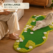 Extra Large garden meadow sisal cat scratching rug with dimensions